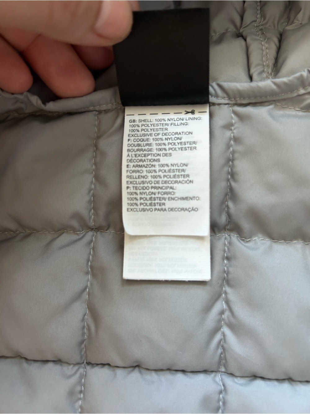 The North Face Kids Light Gray Quilted Hooded Jacket size 6-12M - Picture 7 of 8